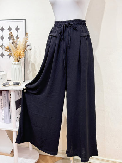 Textured Wide-Leg Trousers