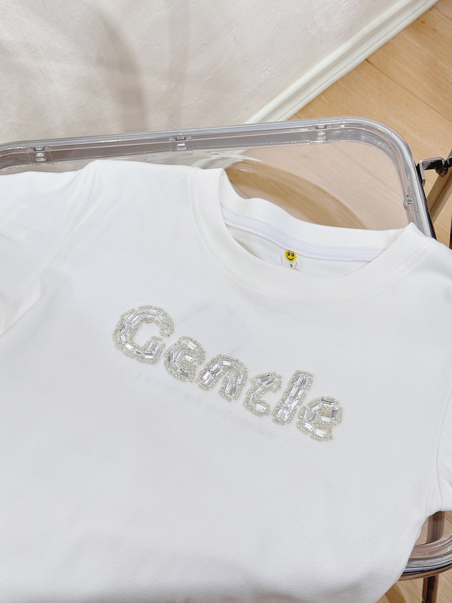 GENTLE Beaded Crop Tee