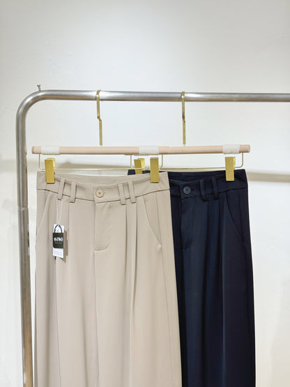 Minimalist Wide-Leg Suit Trousers