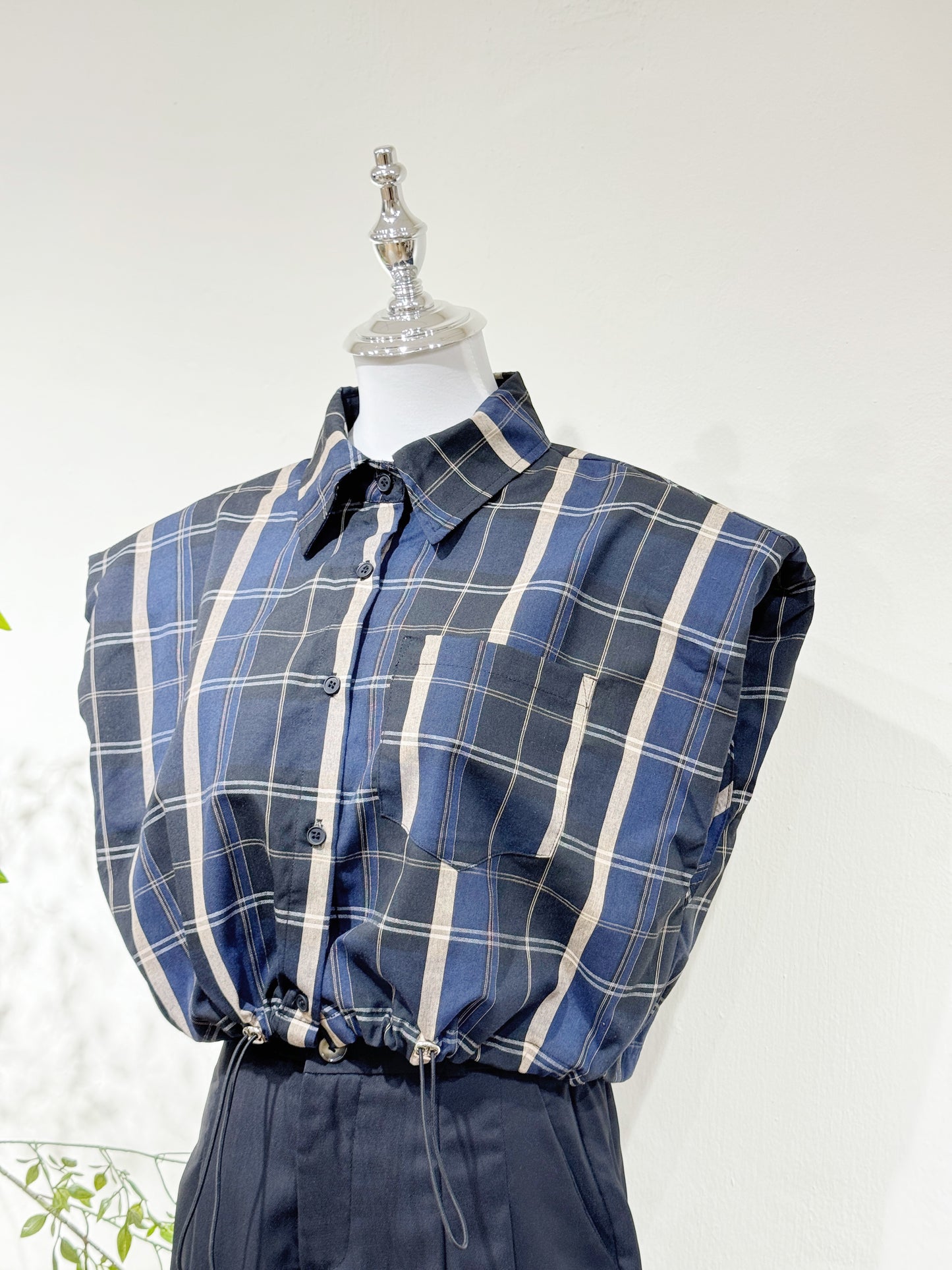 Retro Check Cropped Shirt