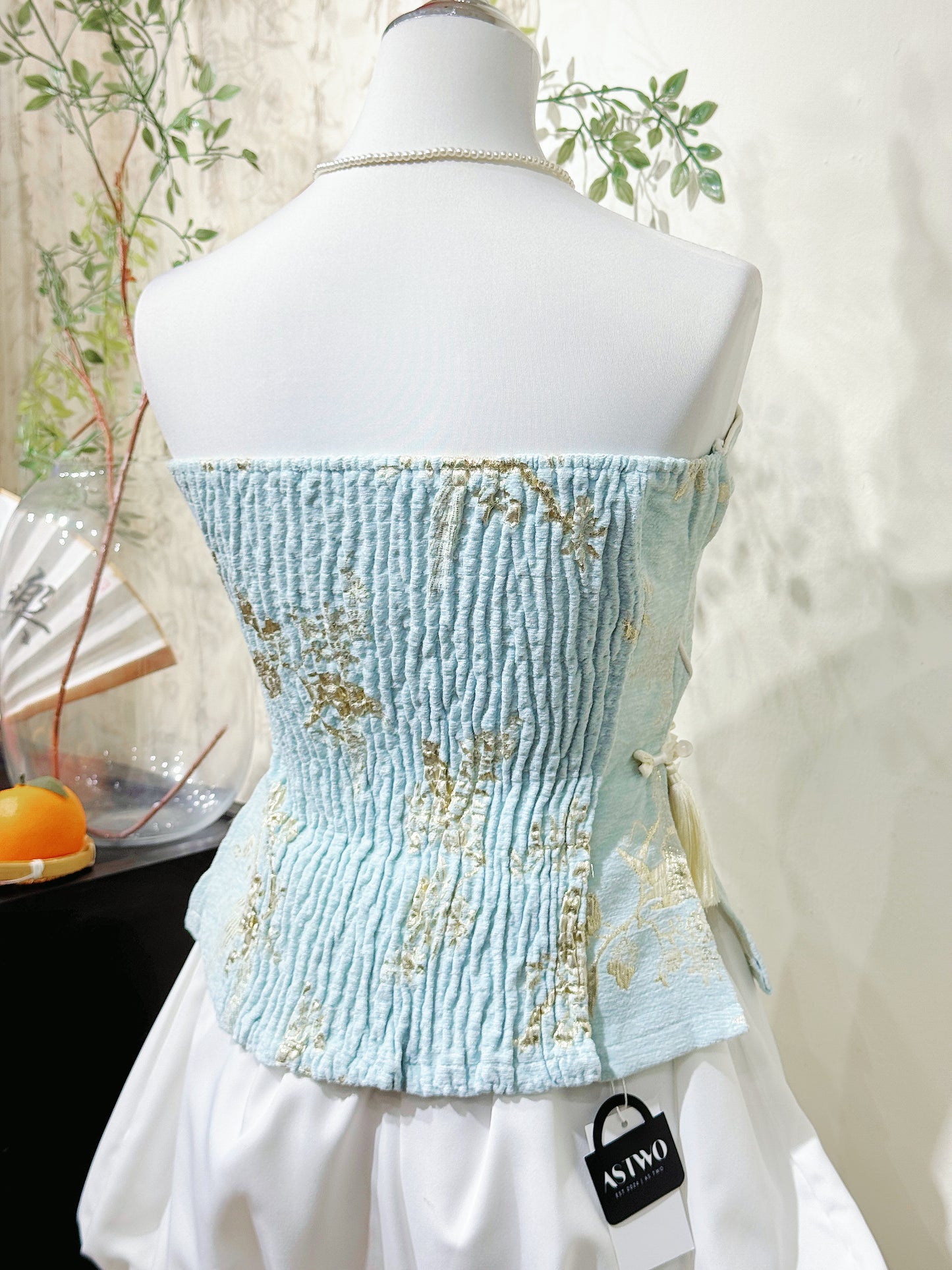 Jacquard Strapless Bustier