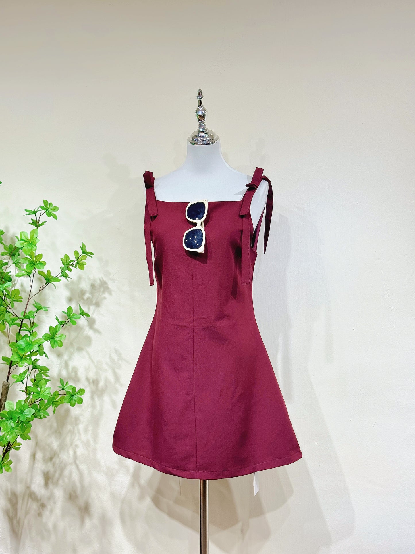 Bow Strap A-Line Dress