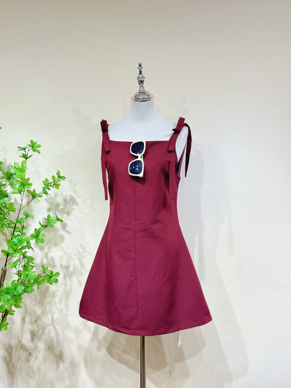 Bow Strap A-Line Dress