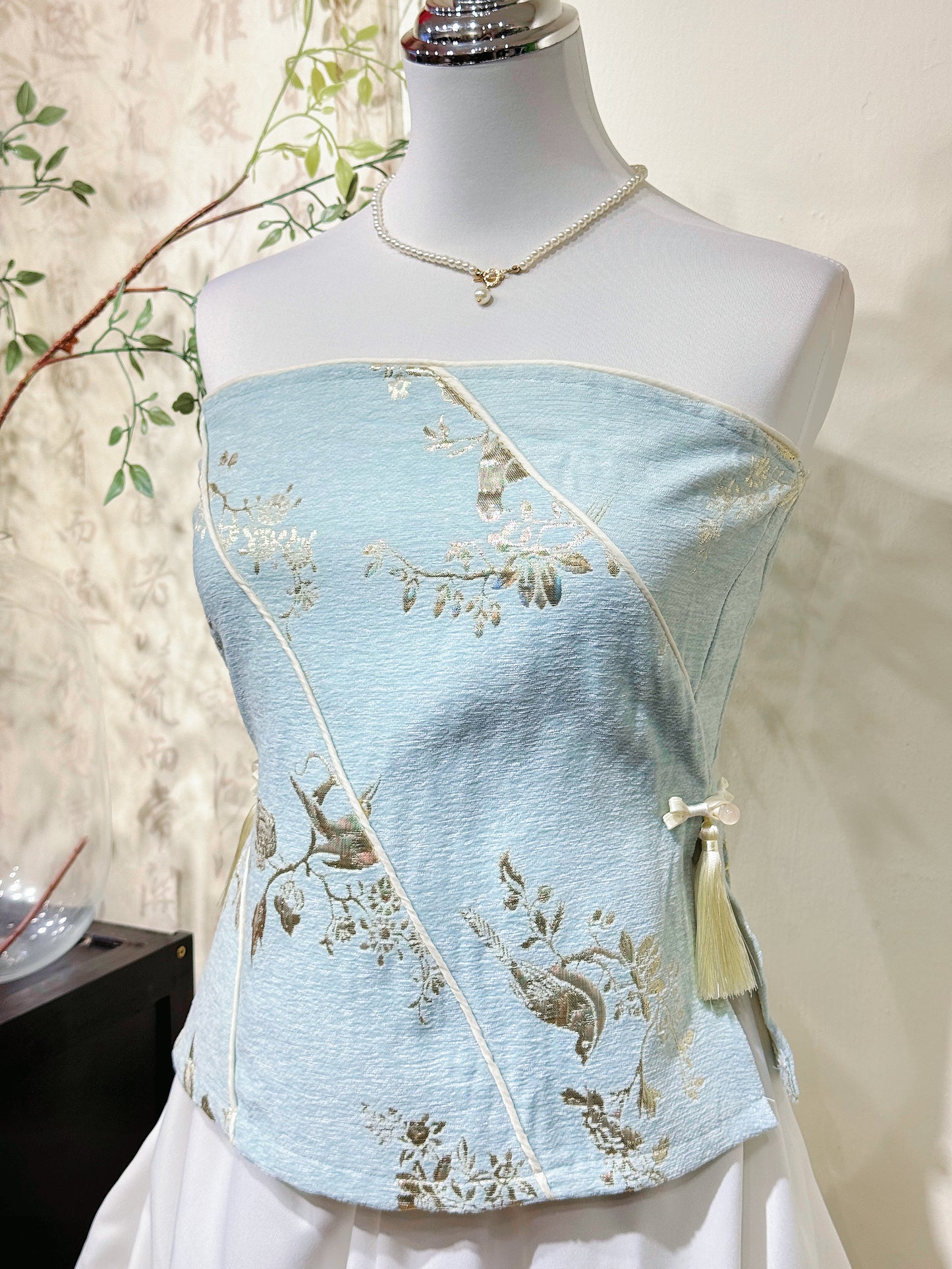 Jacquard Strapless Bustier