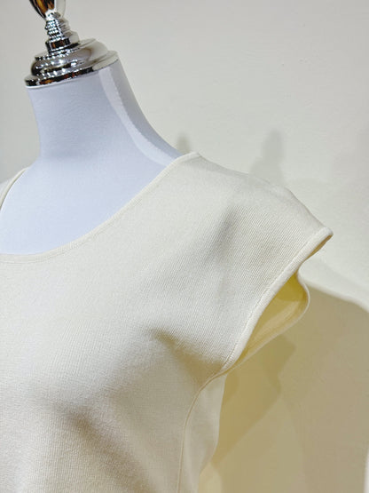 U-Neck Cap-Sleeve Knit Top