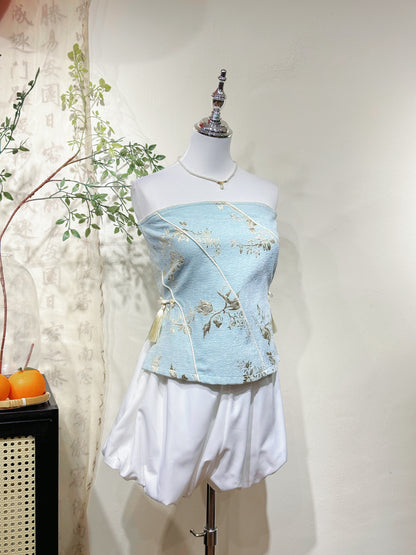 Jacquard Strapless Bustier