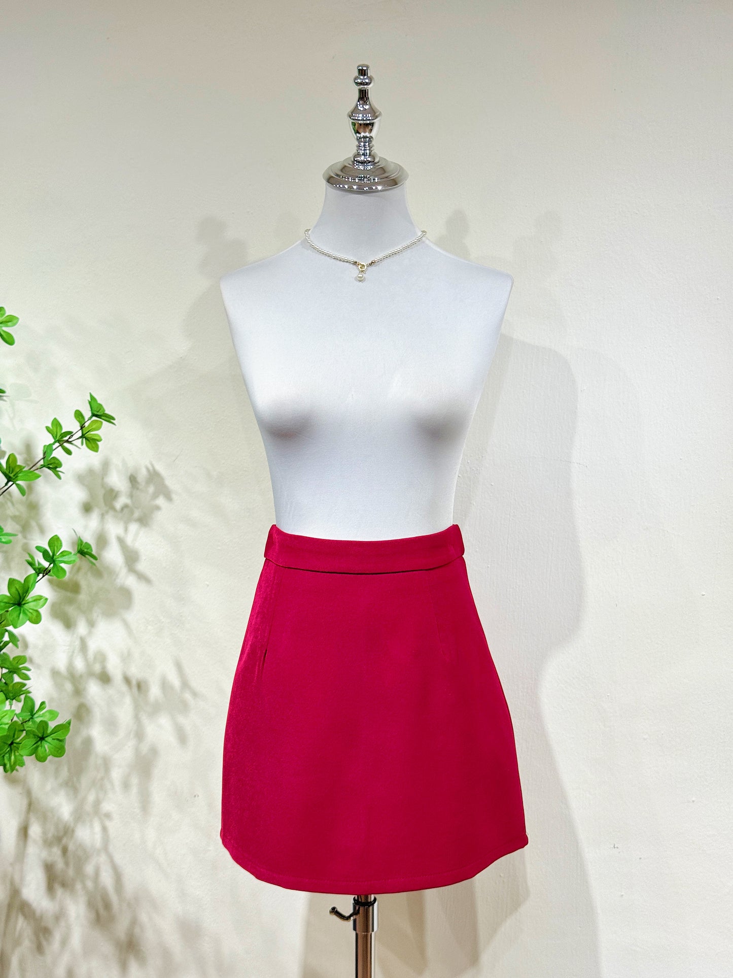 Maroon A-Line Skort