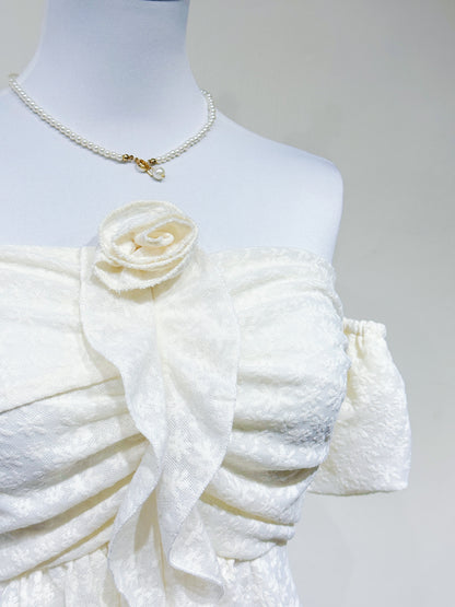 Lace Off-Shoulder Ruffle Blouse
