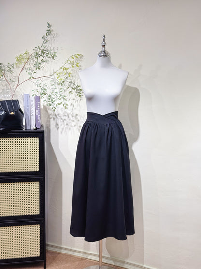 Black Puff Sleeve Two-Piece Dress Set