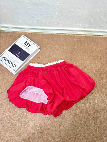 Ribbon Puff Mini Shorts