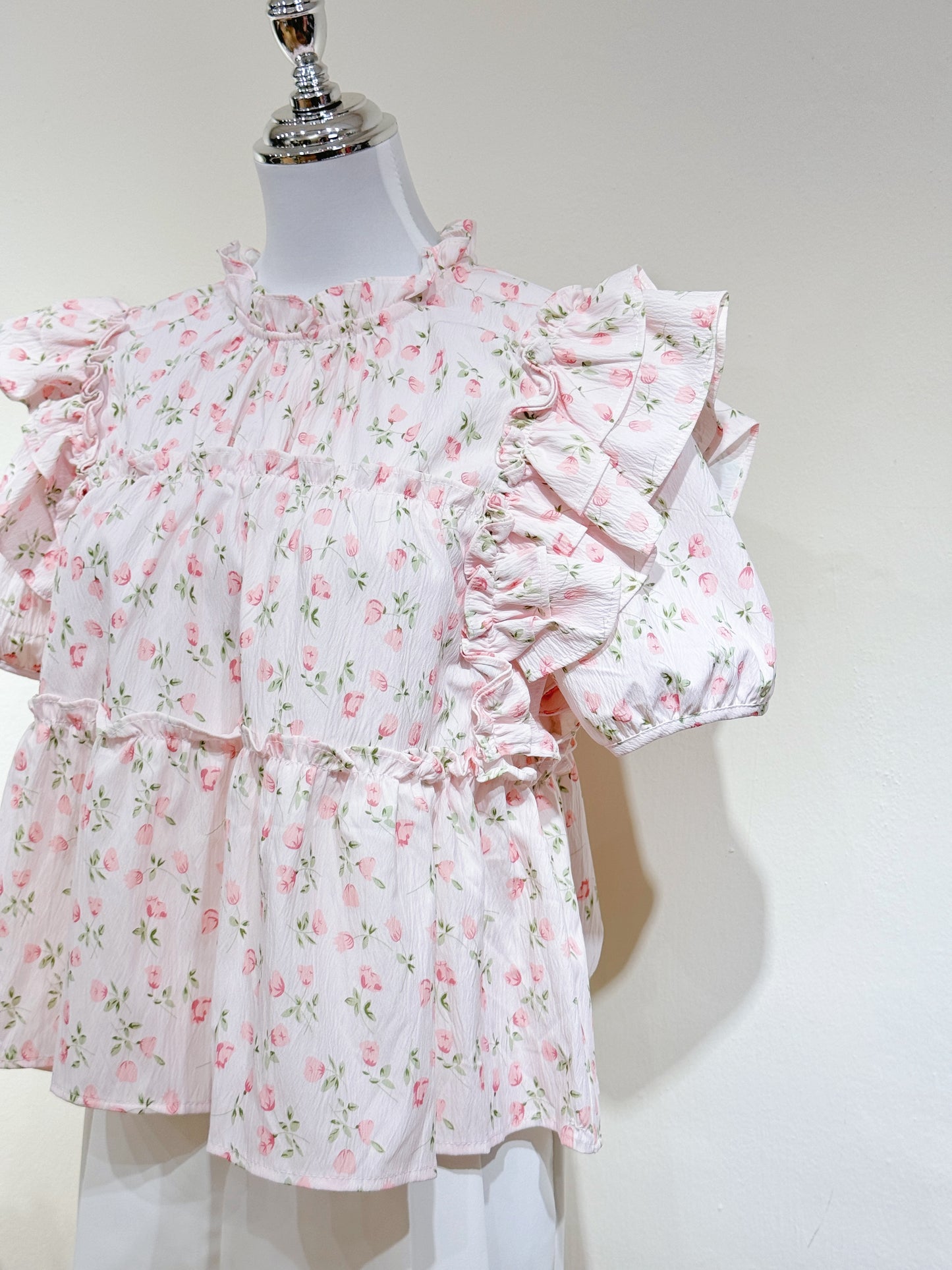 Rose Puff Babydoll Blouse