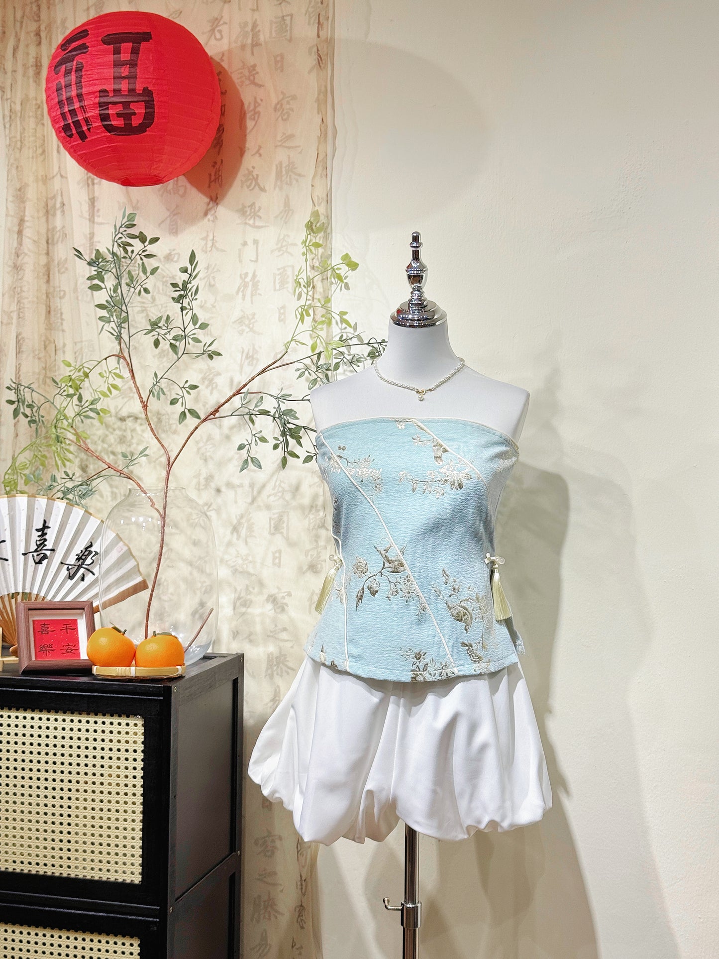 Jacquard Strapless Bustier