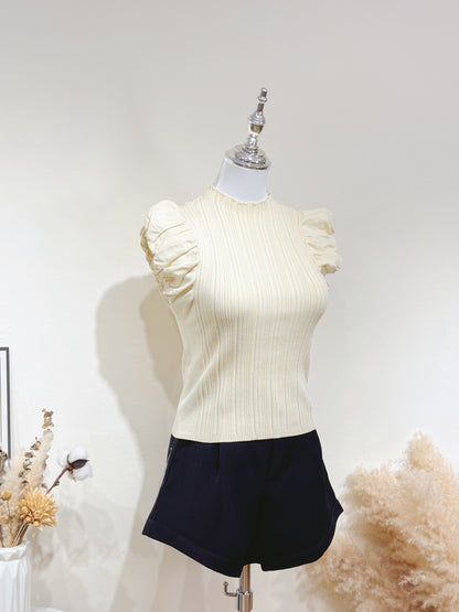 Puff Shoulder Knit Top