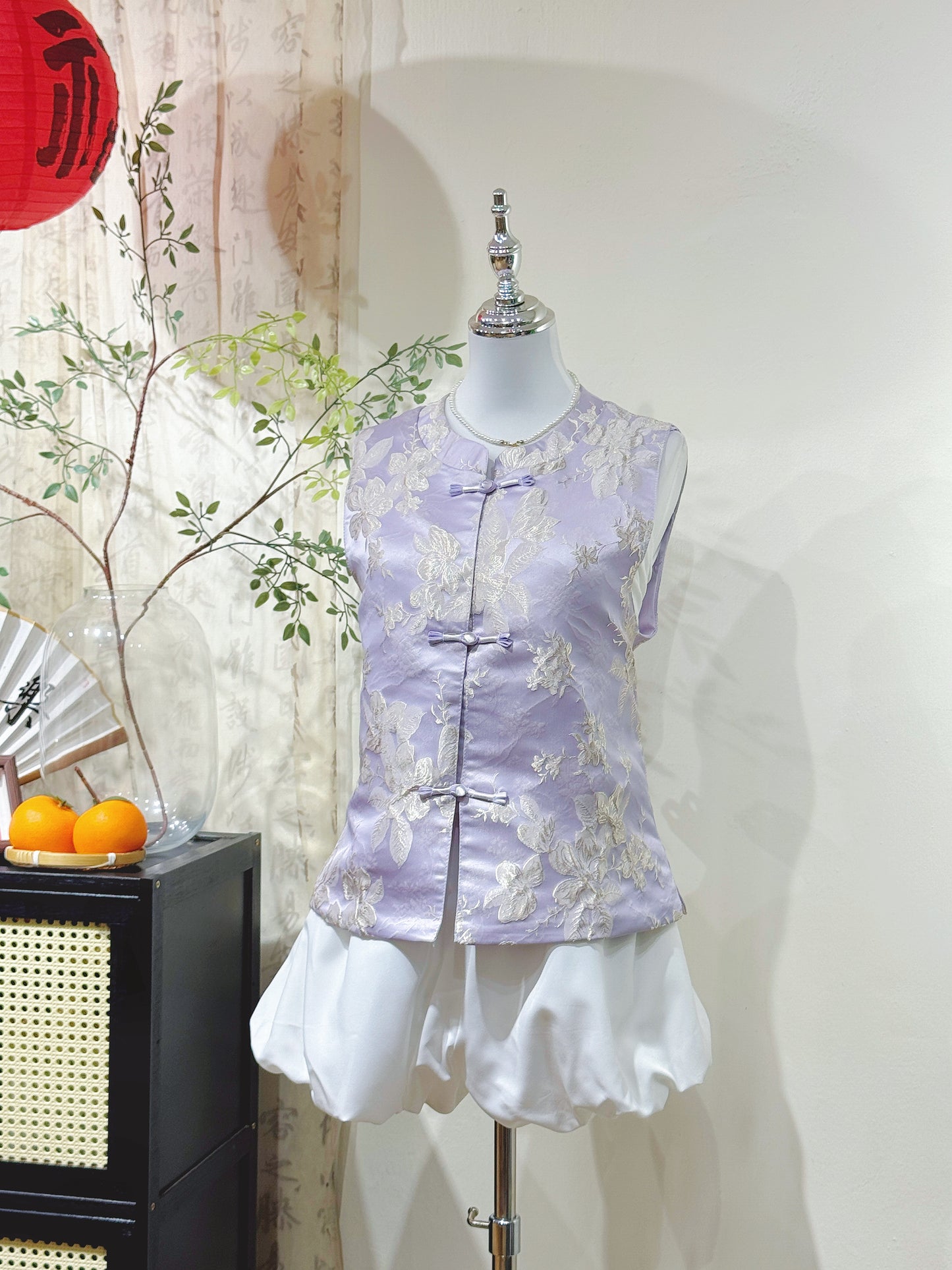 Purple Jacquard Knot Vest