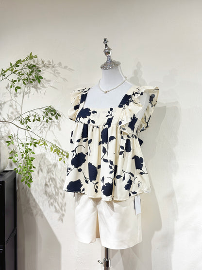 Square Neck Floral Printed Top