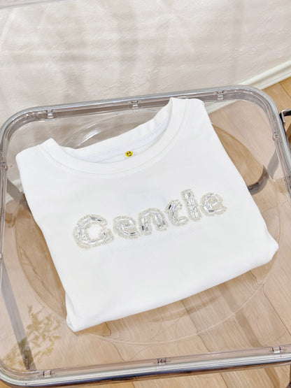 GENTLE Beaded Crop Tee