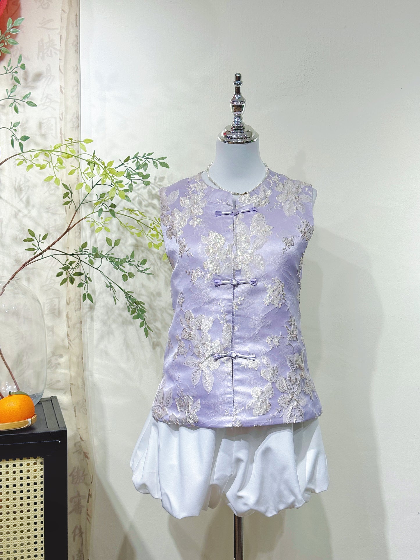 Purple Jacquard Knot Vest