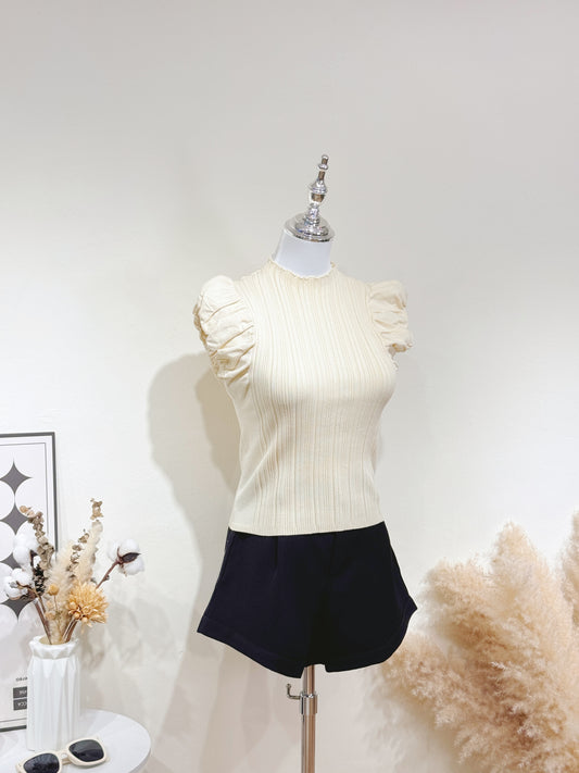 Puff Shoulder Knit Top