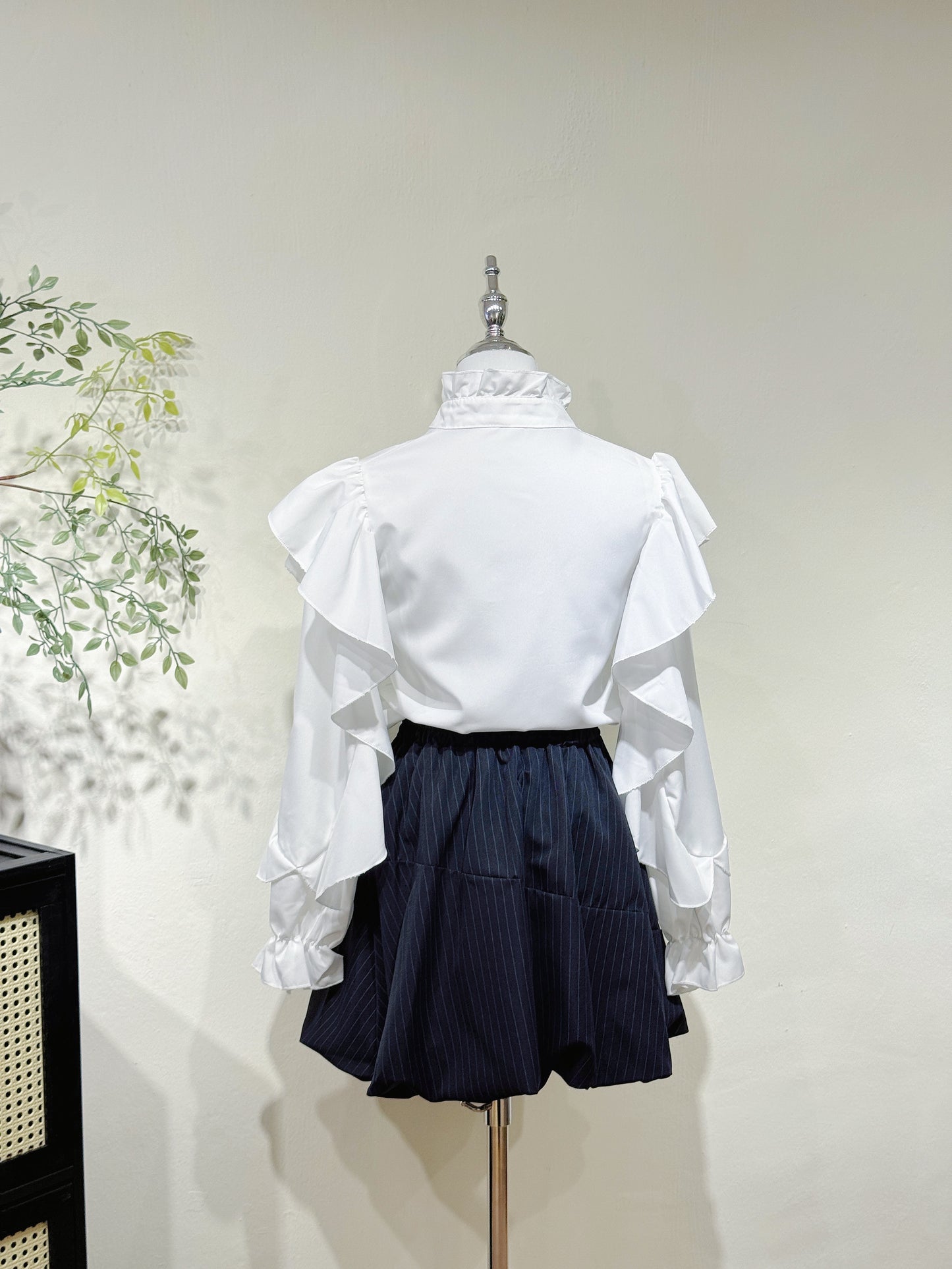 Ruffle Blouse & Bubble Skirt Set