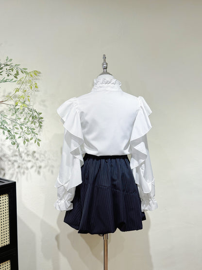 Ruffle Blouse & Bubble Skirt Set