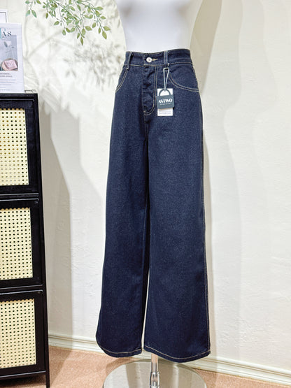 Classic Wide-Leg Denim Pants