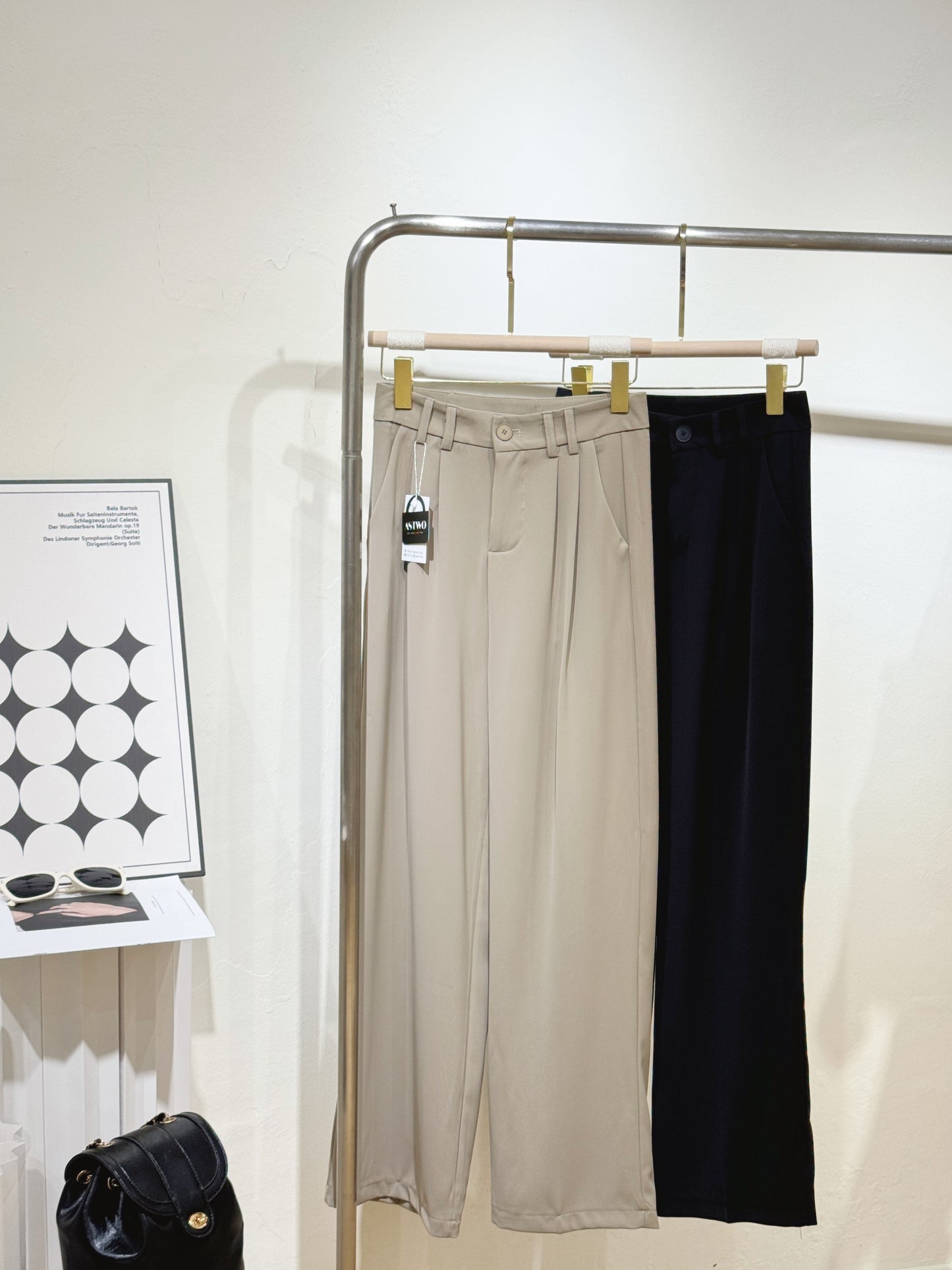 Minimalist Wide-Leg Suit Trousers