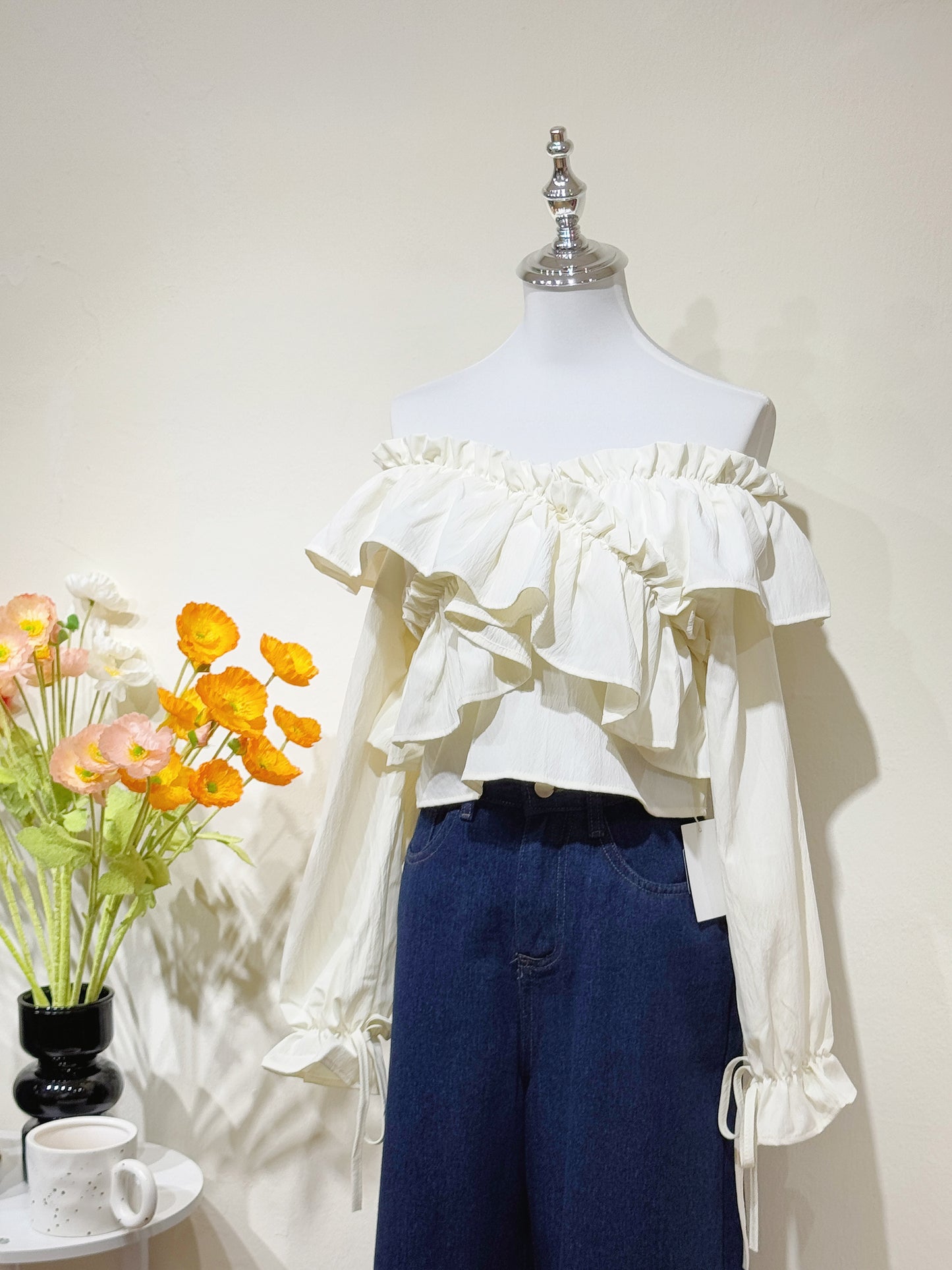 Ruffle Cross Top