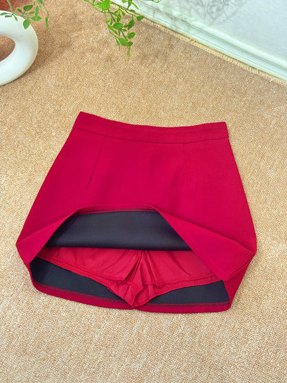 Maroon A-Line Skort