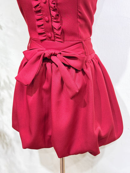 Sleeveless Collar Lantern A-Line Dress