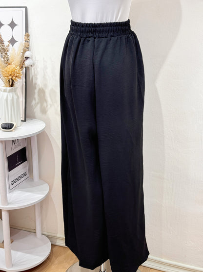 Textured Wide-Leg Trousers