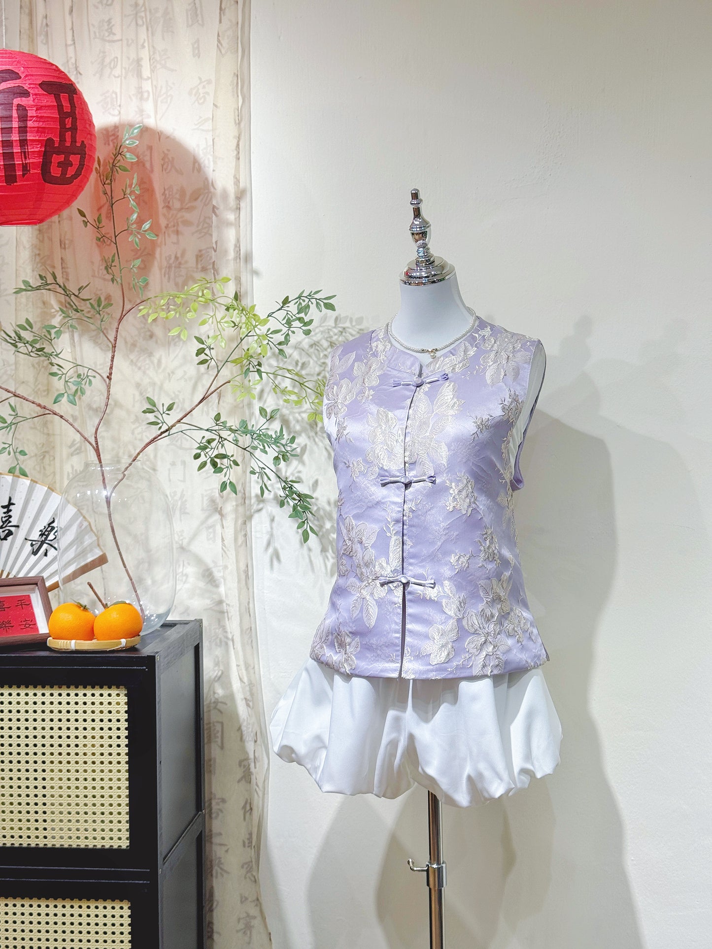 Purple Jacquard Knot Vest