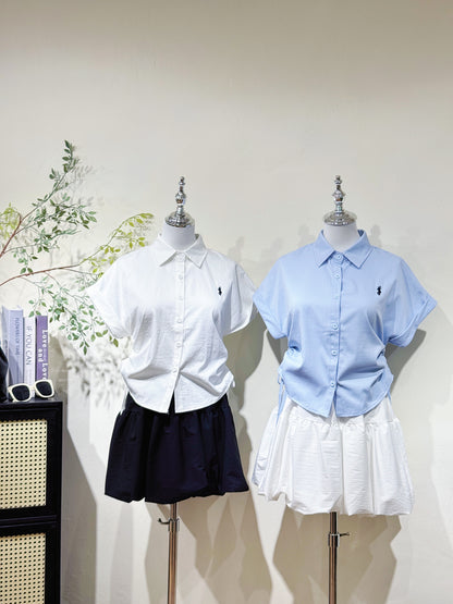 Mini Logo Drawstring Polo Shirt