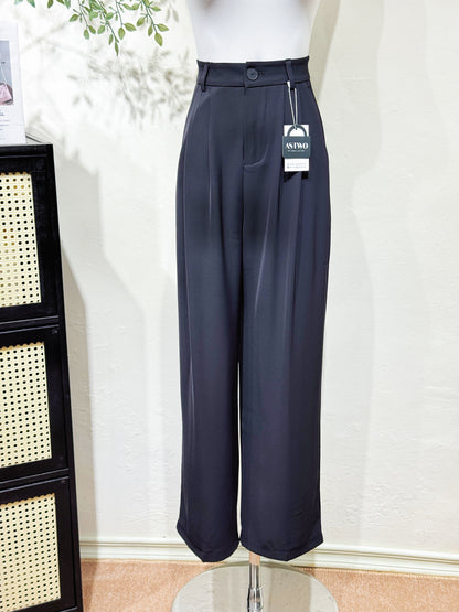 Black Straight Suit Trousers