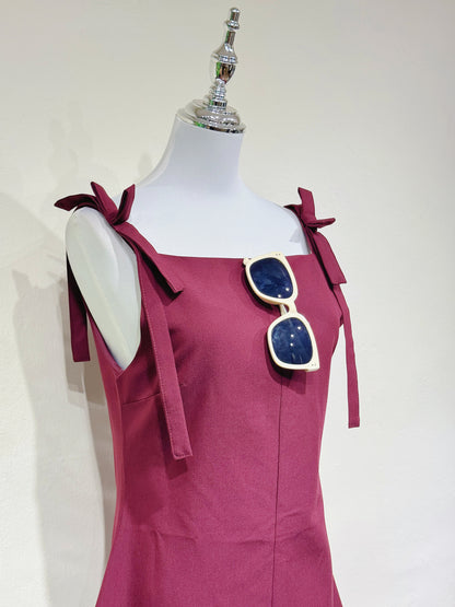 Bow Strap A-Line Dress