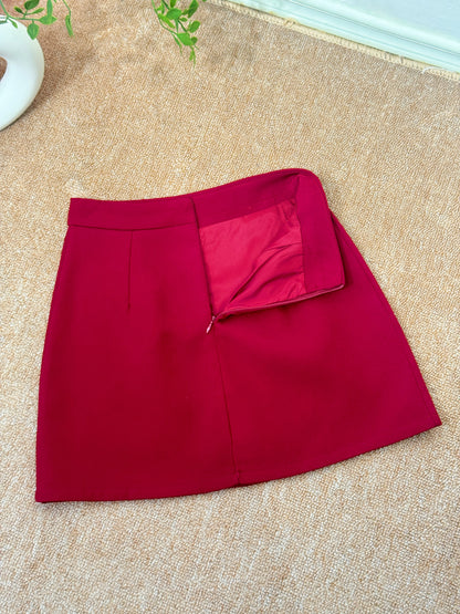 Maroon A-Line Skort