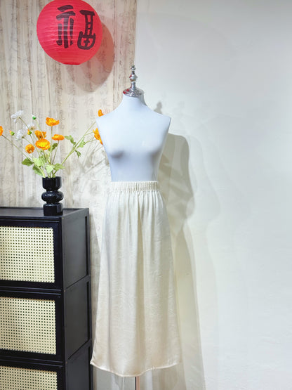 Soft Shine Acetate Midi Skirt