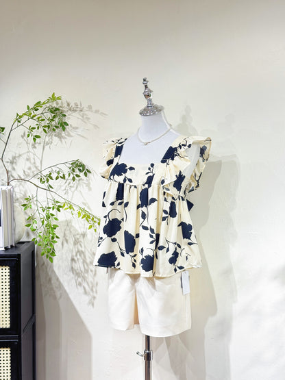 Square Neck Floral Printed Top