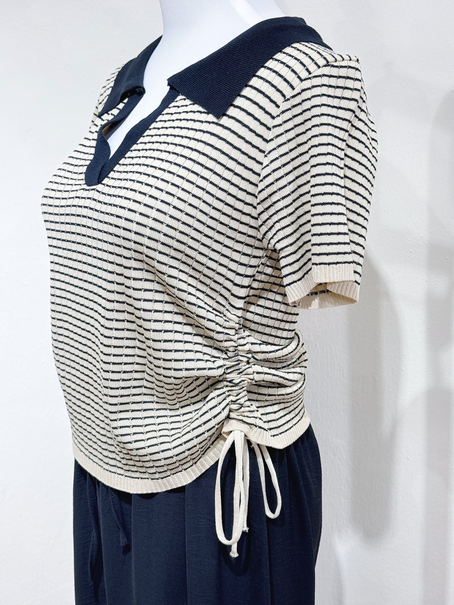 Striped Knit Drawstring Set