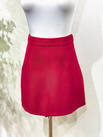 Maroon A-Line Skort