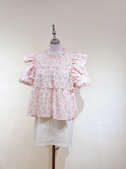 Rose Puff Babydoll Blouse