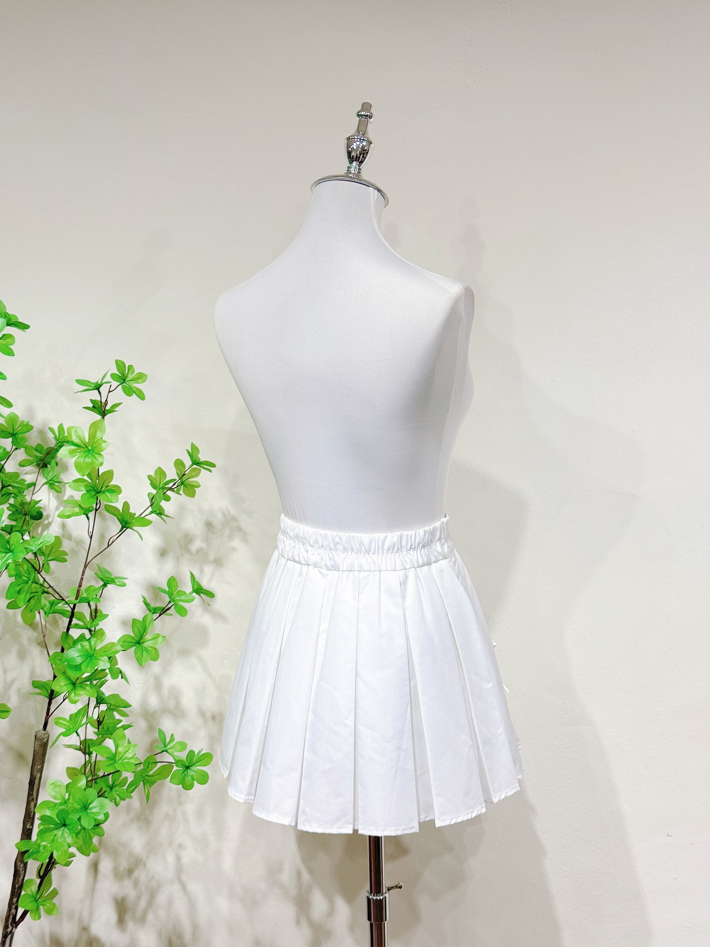 Bow Detail Top & Pleated Skirt Set