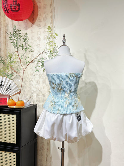 Jacquard Strapless Bustier