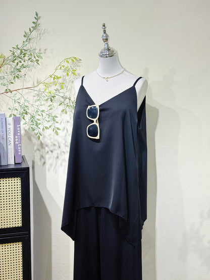 Satin Asymmetric Cami Two-Piece Set