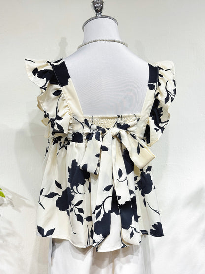 Square Neck Floral Printed Top