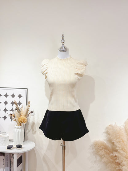 Puff Shoulder Knit Top