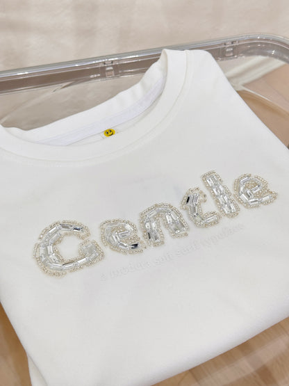 GENTLE Beaded Crop Tee