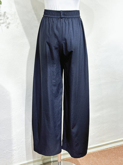 Elastic Waist Straight-Leg Pants