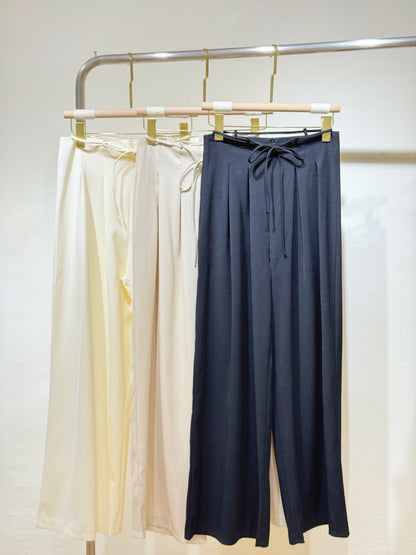 Casual Tie-Waist Wide-Leg Pants