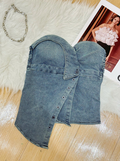 Sweetheart Denim Bustier