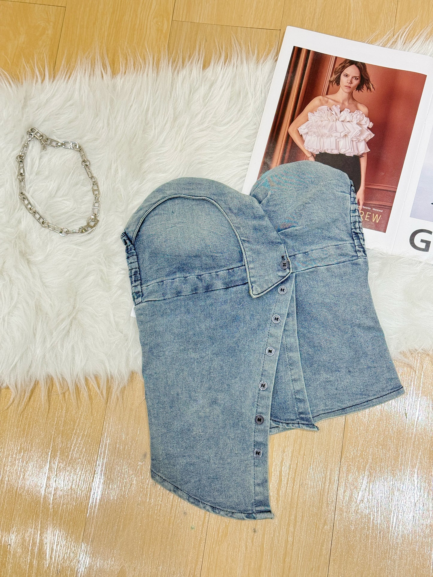 Sweetheart Denim Bustier